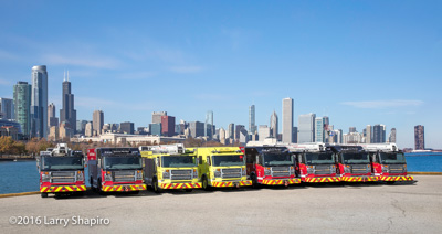 Chicago FD Rosenbauer Commander squad apparatus ACP-55 Snorkel Squad 1 Squad 2 Squad 5 Squad 7 Larry Shapiro photographer shapirophotography.net